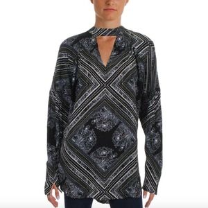 Free People Keyhole Choker Pullover Blouse